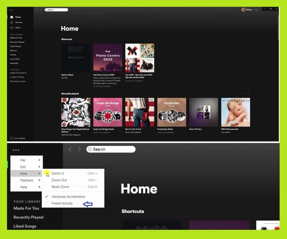 desktop Spotify friend activity - follow and add friends on Spotify - How to Spotify