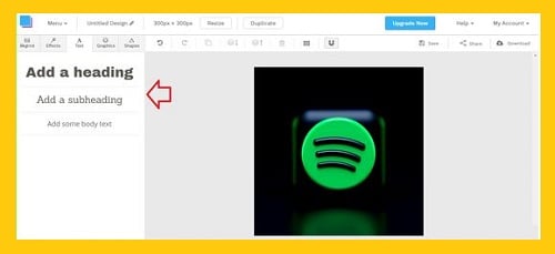 add heading snappa- Spotify playlist picture - How to Spotify