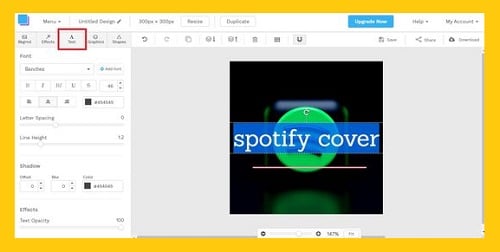 modify text snappa- Spotify playlist picture - How to Spotify