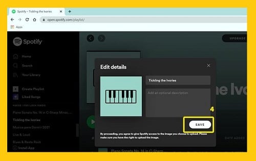 Save edit playlist - Spotify playlist picture - How to Spotify
