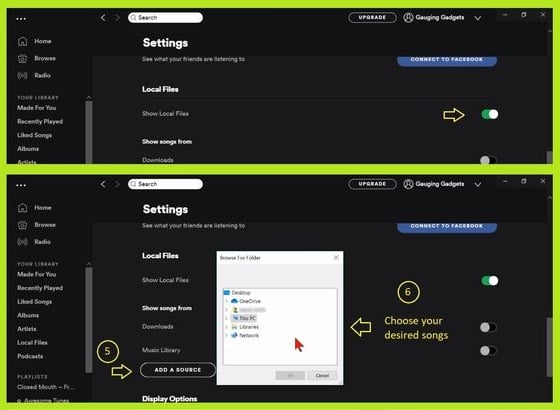 add a source local file Spotify  - Spotify Playlists - How to Spotify