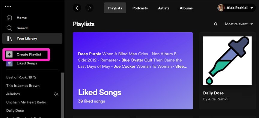 desktop create Spotify playlist  - Spotify Playlists - How to Spotify