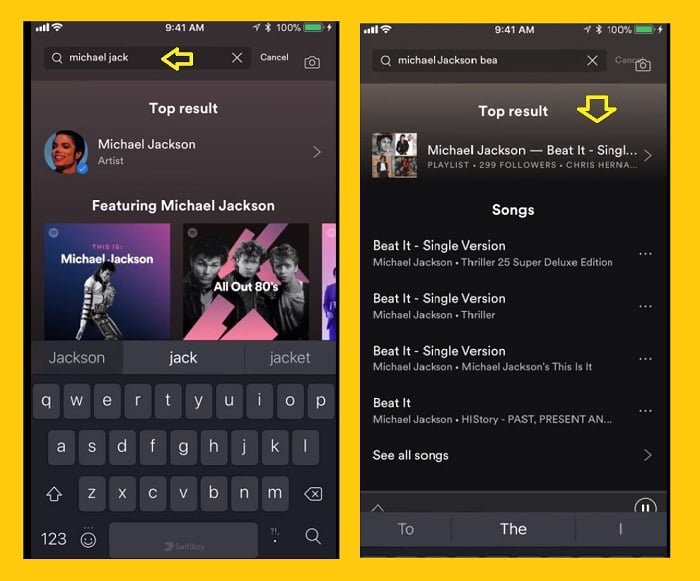 download music Spotify iPhone search playlist  - downloading music on Spotify - how to Spotify