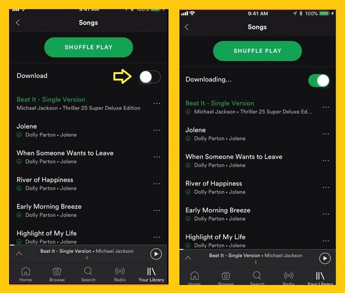 download music iPhone Spotify - downloading music on Spotify - how to Spotify