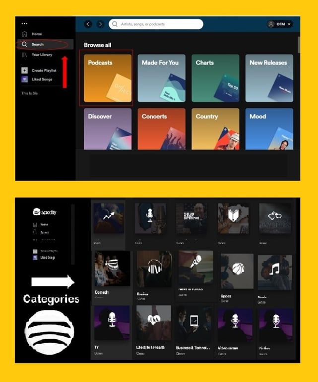 podcast on Spotify desktop  - Spotify podcast - How to Spotify