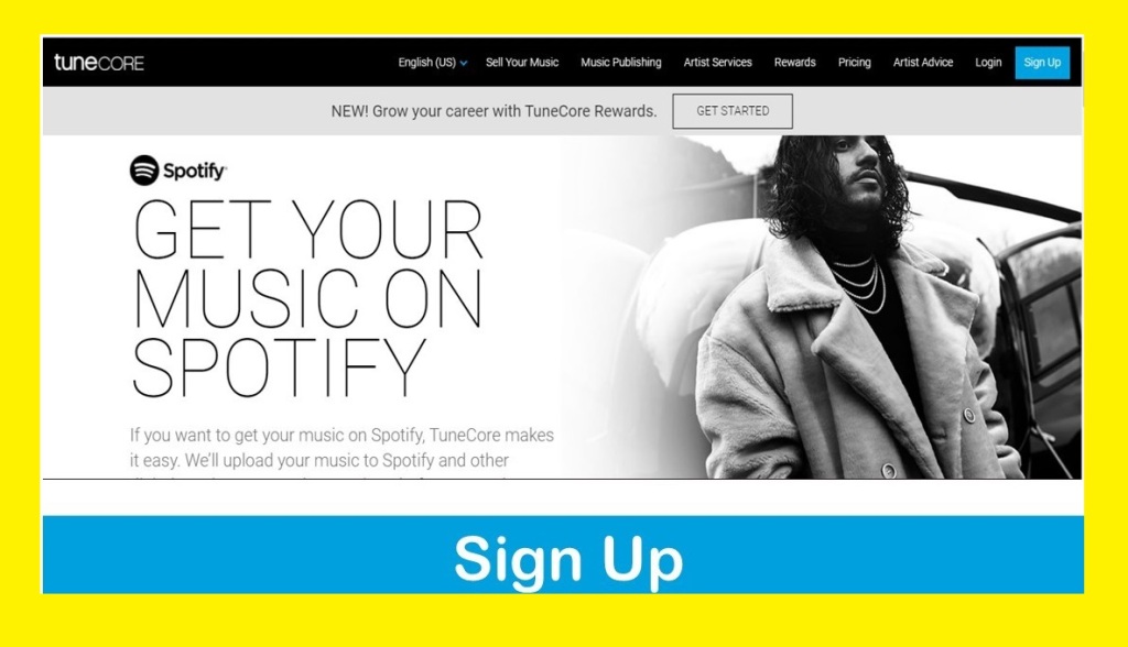 sign up tuneCORE 