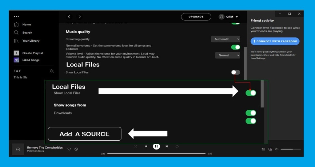 add a source to Spotify local file 