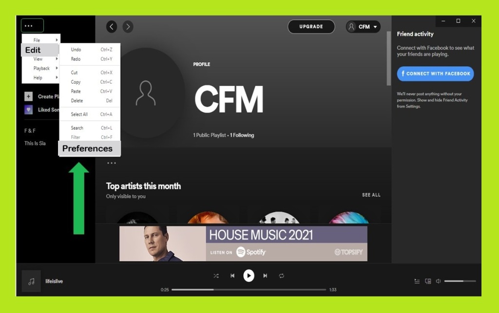 Spotify edit preferences 