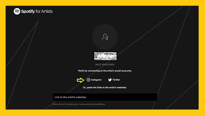 verify Spotify for artist social media 