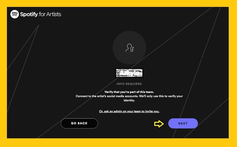 verify Spotify for an artist account  