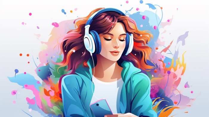 girl listen to music
