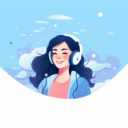 happy woman listen to music