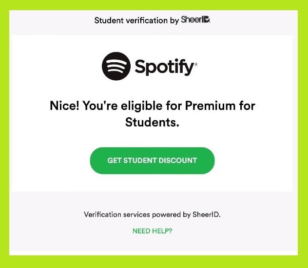 get student discount Spotify