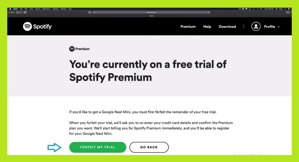 Forfeit my trial student Spotify  