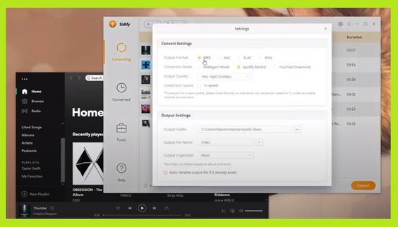 sidify setting- working with Spotify - How to Spotify