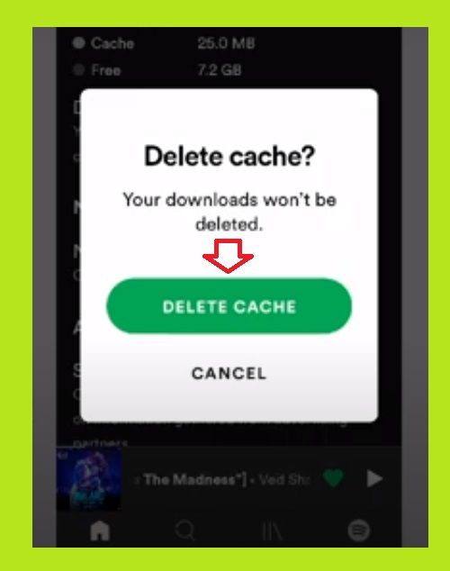 delete Spotify cache- 