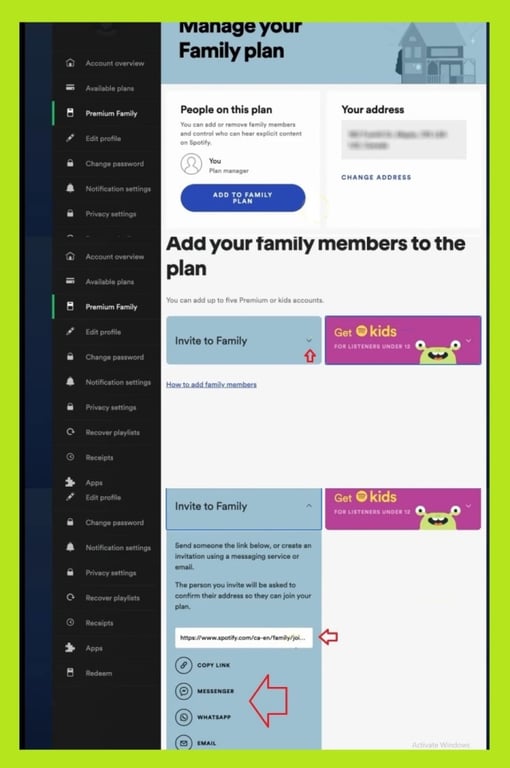 invite a family member to the premium family - sign up on Spotify - how to Spotify 